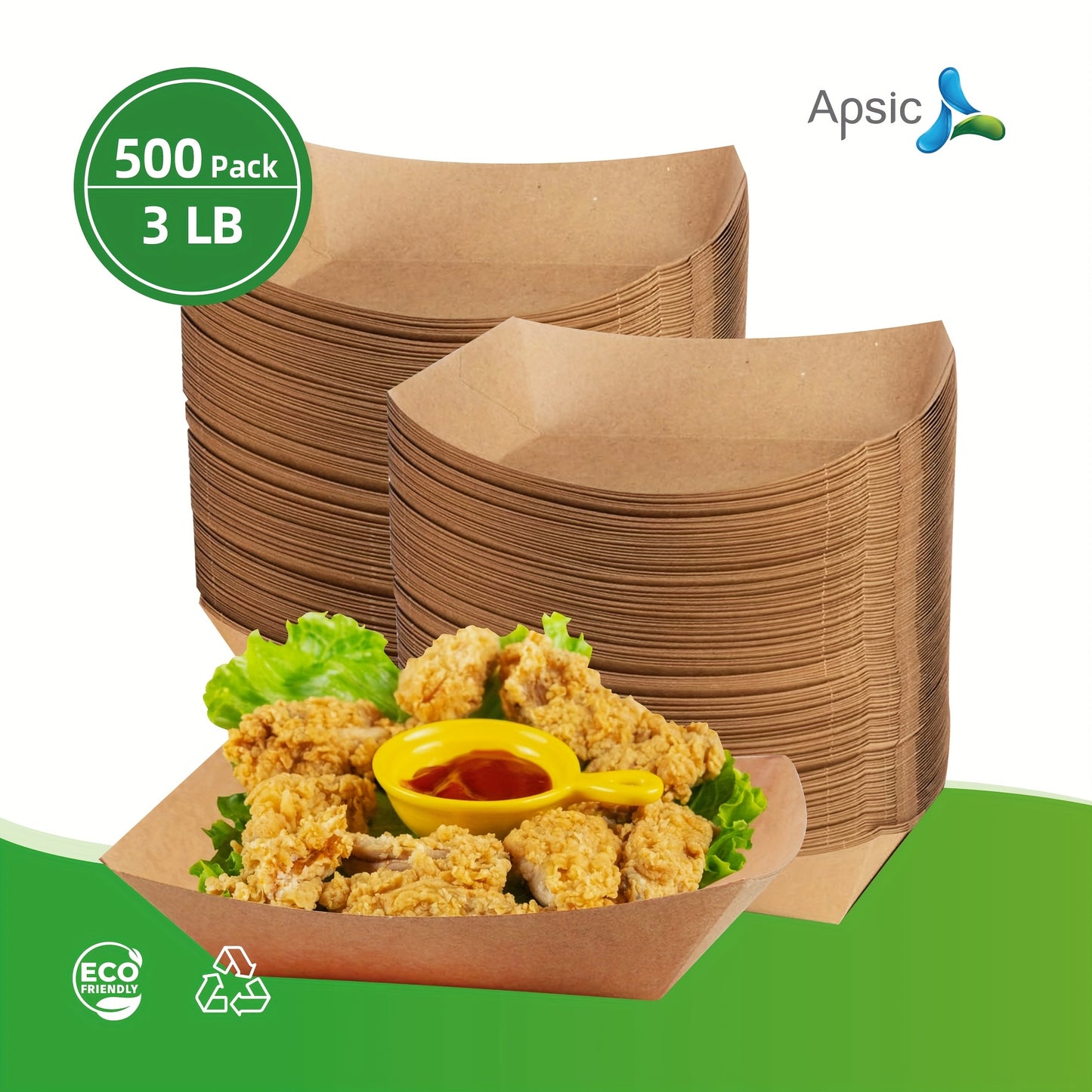 500pcs Load-bearing 3LBS High-quality Disposable Kraft Paper Food Tray - Sturdy Boat Shaped Container, Oil Proof And Leak Proof, Perfect For Hot Dogs, French Fries, Snacks - Suitable For Parties And Dining, High-quality Packaging, Safe And Worry Free