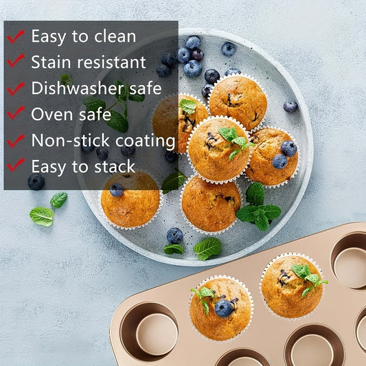 Nonstick Baking Pans 10pcs Nonstick Baking Pans Set | Kitchen Baking Sheets for Oven, Bakeware Sets with Round\u002FSquare Cake Pan, Muffin Pan, Loaf Pan, Roast Pan, Cookie Sheet Set Baking Supplies Champagne Golden
