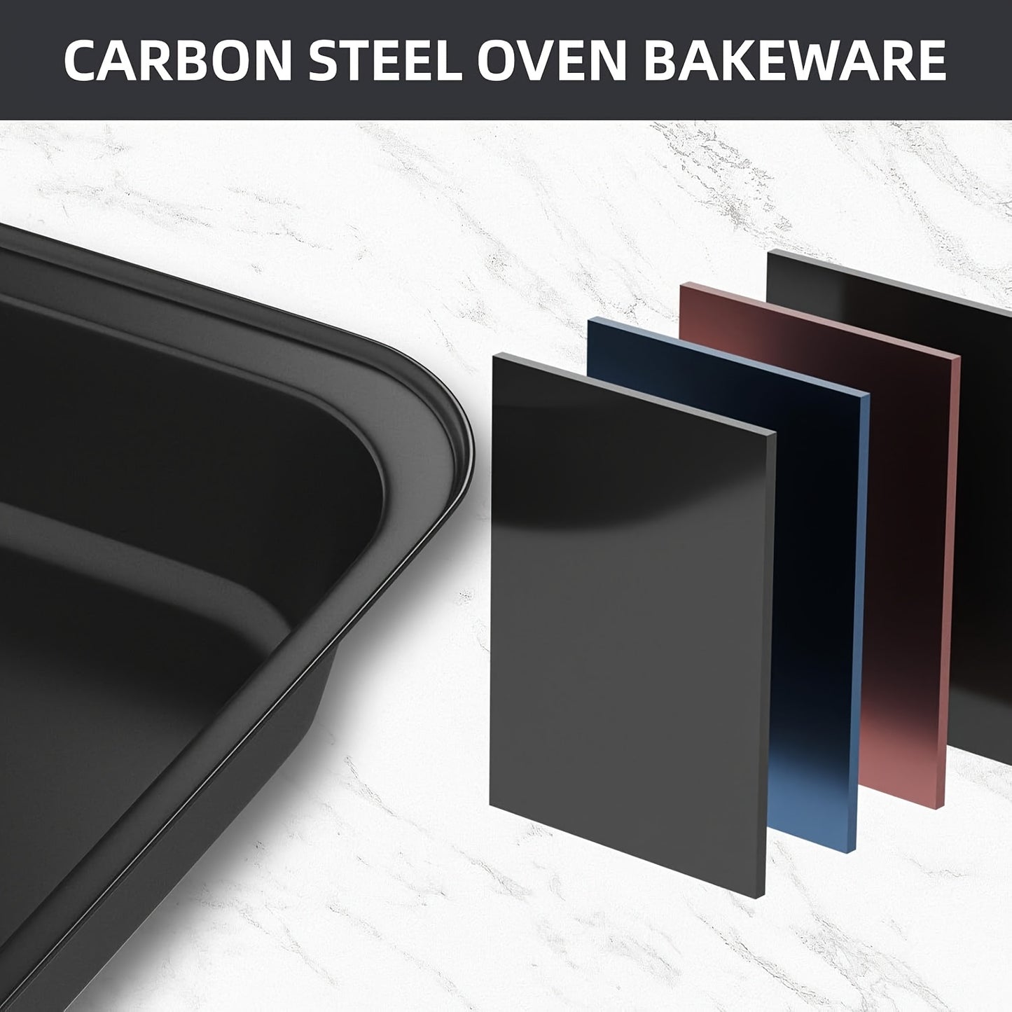 10pcs Kitchen Nonstick Bakeware Set - Round\u002FSquare Cake Pans, Muffin Pan, Loaf Pan, Roast Pan & Baking Sheets