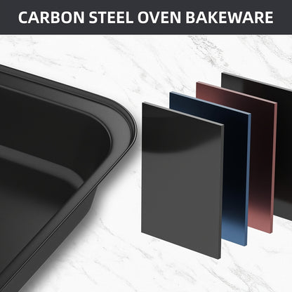 10pcs Kitchen Nonstick Bakeware Set - Round\u002FSquare Cake Pans, Muffin Pan, Loaf Pan, Roast Pan & Baking Sheets