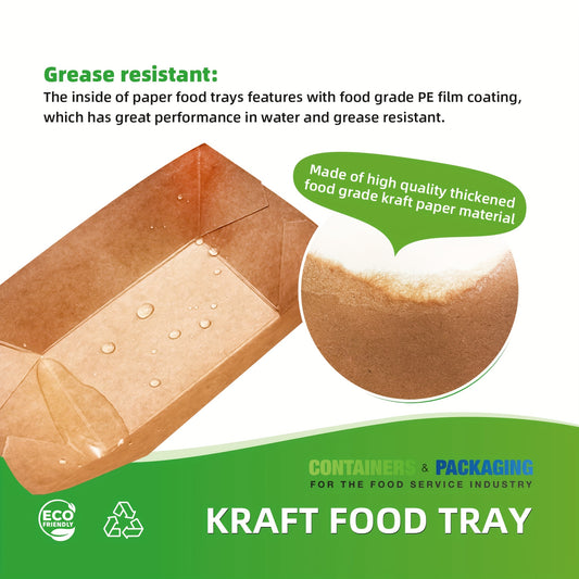 500pcs Load-bearing 3LBS High-quality Disposable Kraft Paper Food Tray - Sturdy Boat Shaped Container, Oil Proof And Leak Proof, Perfect For Hot Dogs, French Fries, Snacks - Suitable For Parties And Dining, High-quality Packaging, Safe And Worry Free