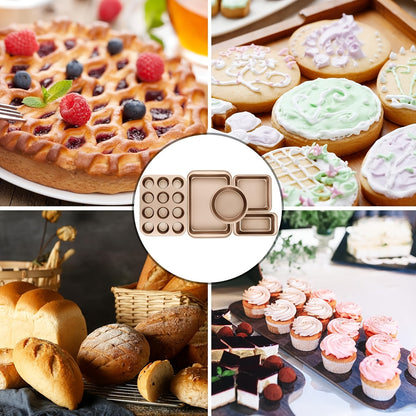 Nonstick Baking Pans 10pcs Nonstick Baking Pans Set | Kitchen Baking Sheets for Oven, Bakeware Sets with Round\u002FSquare Cake Pan, Muffin Pan, Loaf Pan, Roast Pan, Cookie Sheet Set Baking Supplies Champagne Golden