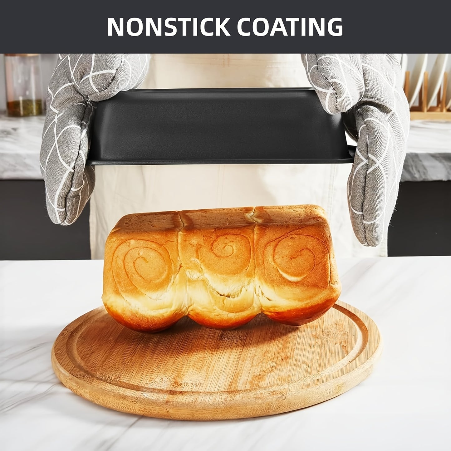 10pcs Kitchen Nonstick Bakeware Set - Round\u002FSquare Cake Pans, Muffin Pan, Loaf Pan, Roast Pan & Baking Sheets